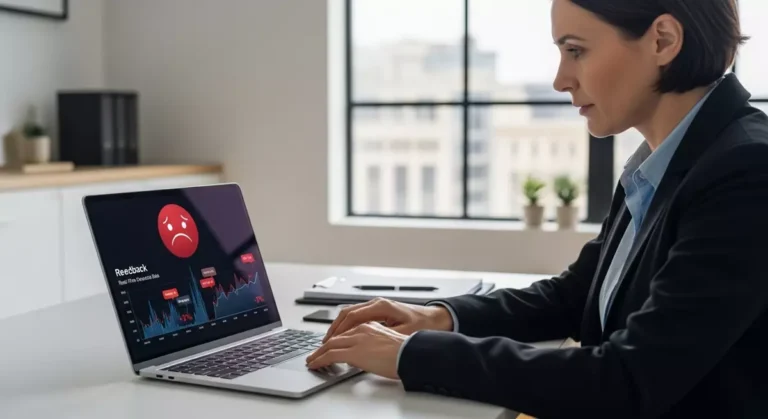 Menedżer reagujący na powiadomienie o spadku zadowolenia kupujących