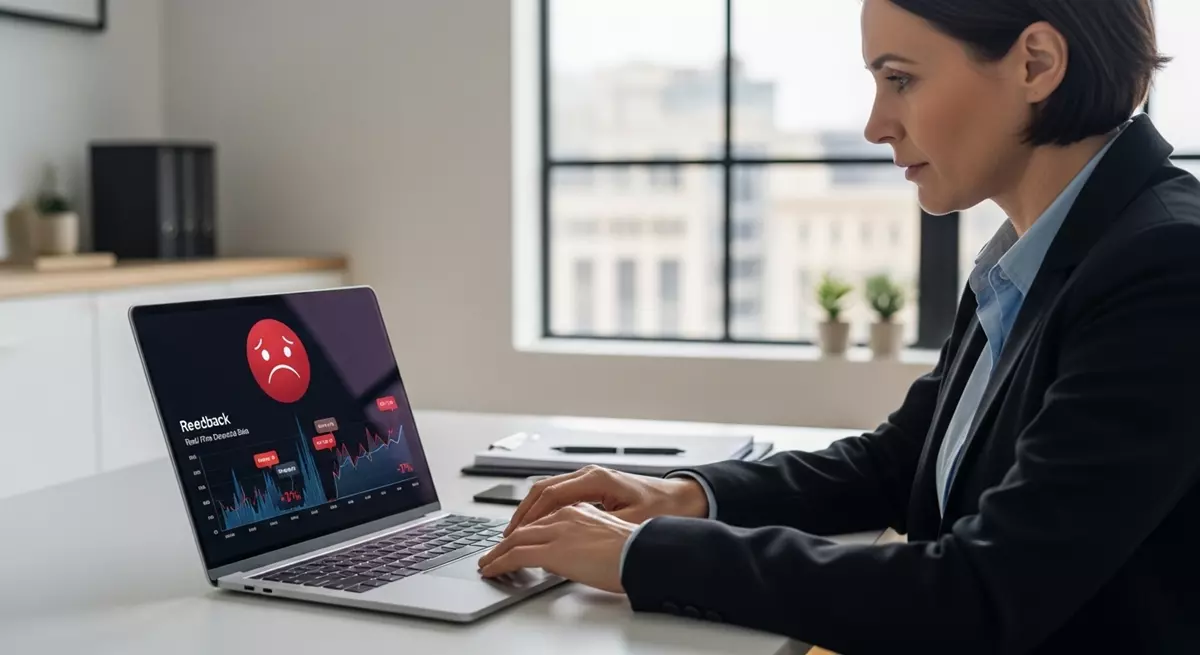 Menedżer reagujący na powiadomienie o spadku zadowolenia kupujących