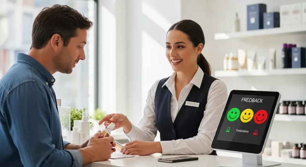 Obsługa klienta pomyślnie rozwiązująca problem w sklepie stacjonarnym