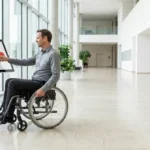 Dostępny panel ankietowy zamontowany na odpowiedniej wysokości dla osoby poruszającej się na wózku