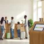 Wielojęzyczny panel ankietowy przy recepcji hotelowej - badanie opinii gości zagranicznych